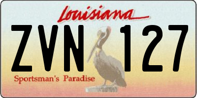 LA license plate ZVN127