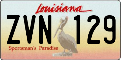 LA license plate ZVN129