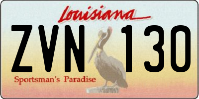 LA license plate ZVN130