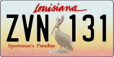 LA license plate ZVN131