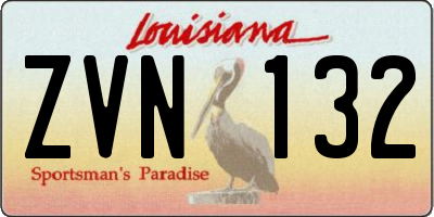 LA license plate ZVN132