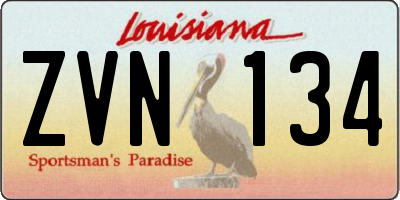 LA license plate ZVN134