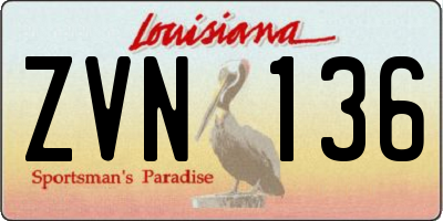 LA license plate ZVN136