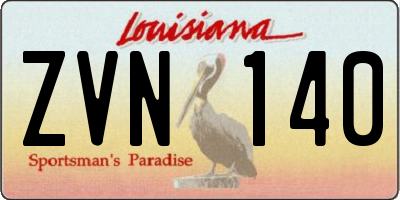 LA license plate ZVN140