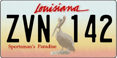 LA license plate ZVN142