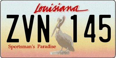 LA license plate ZVN145