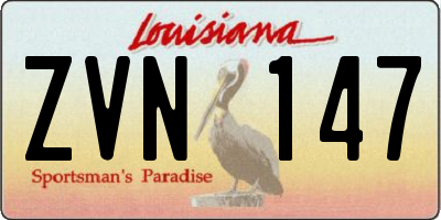 LA license plate ZVN147