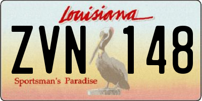 LA license plate ZVN148