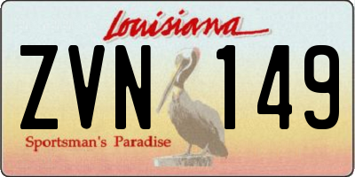 LA license plate ZVN149