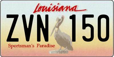 LA license plate ZVN150