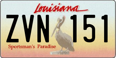 LA license plate ZVN151