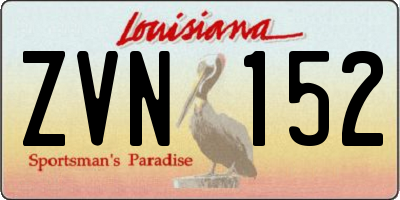 LA license plate ZVN152