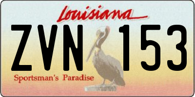 LA license plate ZVN153