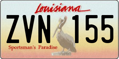 LA license plate ZVN155