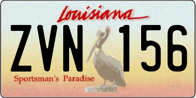 LA license plate ZVN156