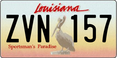 LA license plate ZVN157