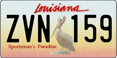 LA license plate ZVN159