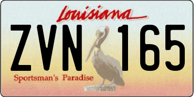 LA license plate ZVN165