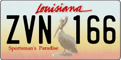 LA license plate ZVN166