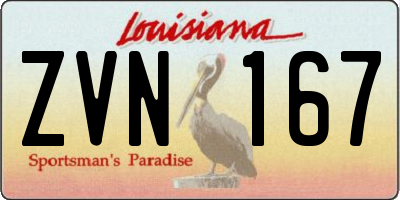 LA license plate ZVN167