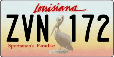 LA license plate ZVN172