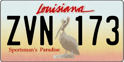 LA license plate ZVN173