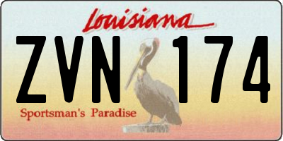 LA license plate ZVN174