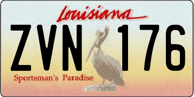 LA license plate ZVN176