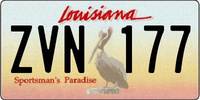 LA license plate ZVN177