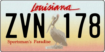 LA license plate ZVN178