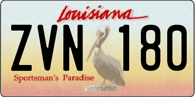 LA license plate ZVN180