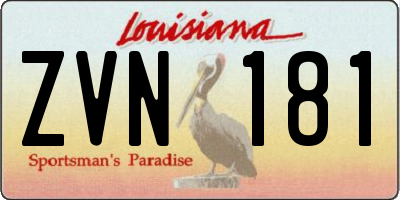 LA license plate ZVN181