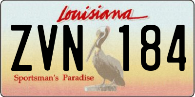 LA license plate ZVN184