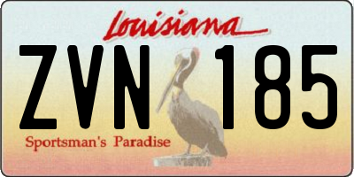 LA license plate ZVN185