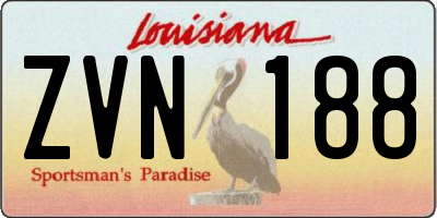 LA license plate ZVN188