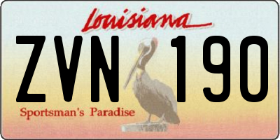 LA license plate ZVN190