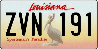 LA license plate ZVN191