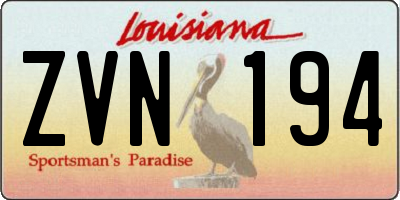 LA license plate ZVN194