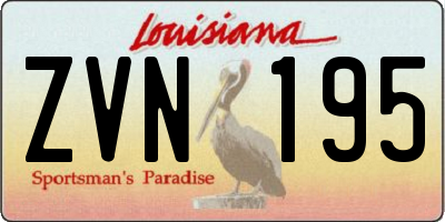 LA license plate ZVN195