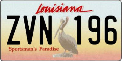 LA license plate ZVN196