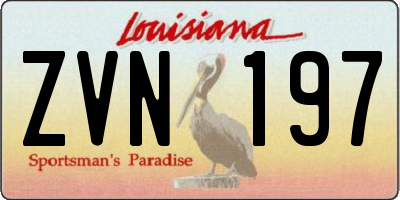 LA license plate ZVN197