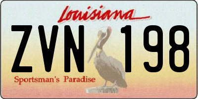 LA license plate ZVN198