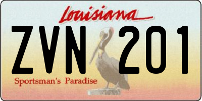 LA license plate ZVN201