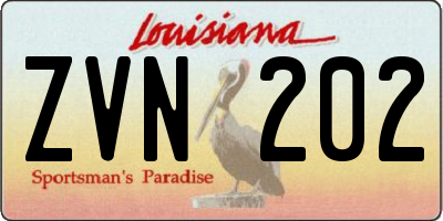 LA license plate ZVN202