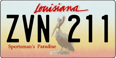 LA license plate ZVN211
