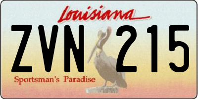 LA license plate ZVN215