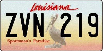 LA license plate ZVN219