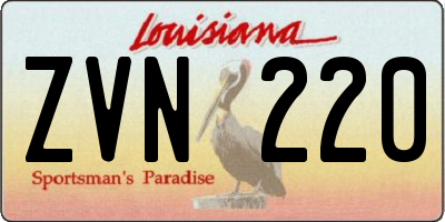 LA license plate ZVN220