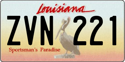 LA license plate ZVN221