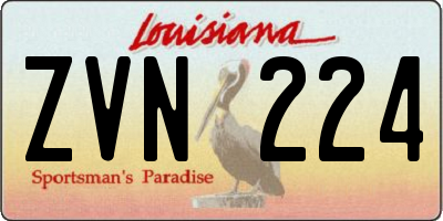 LA license plate ZVN224